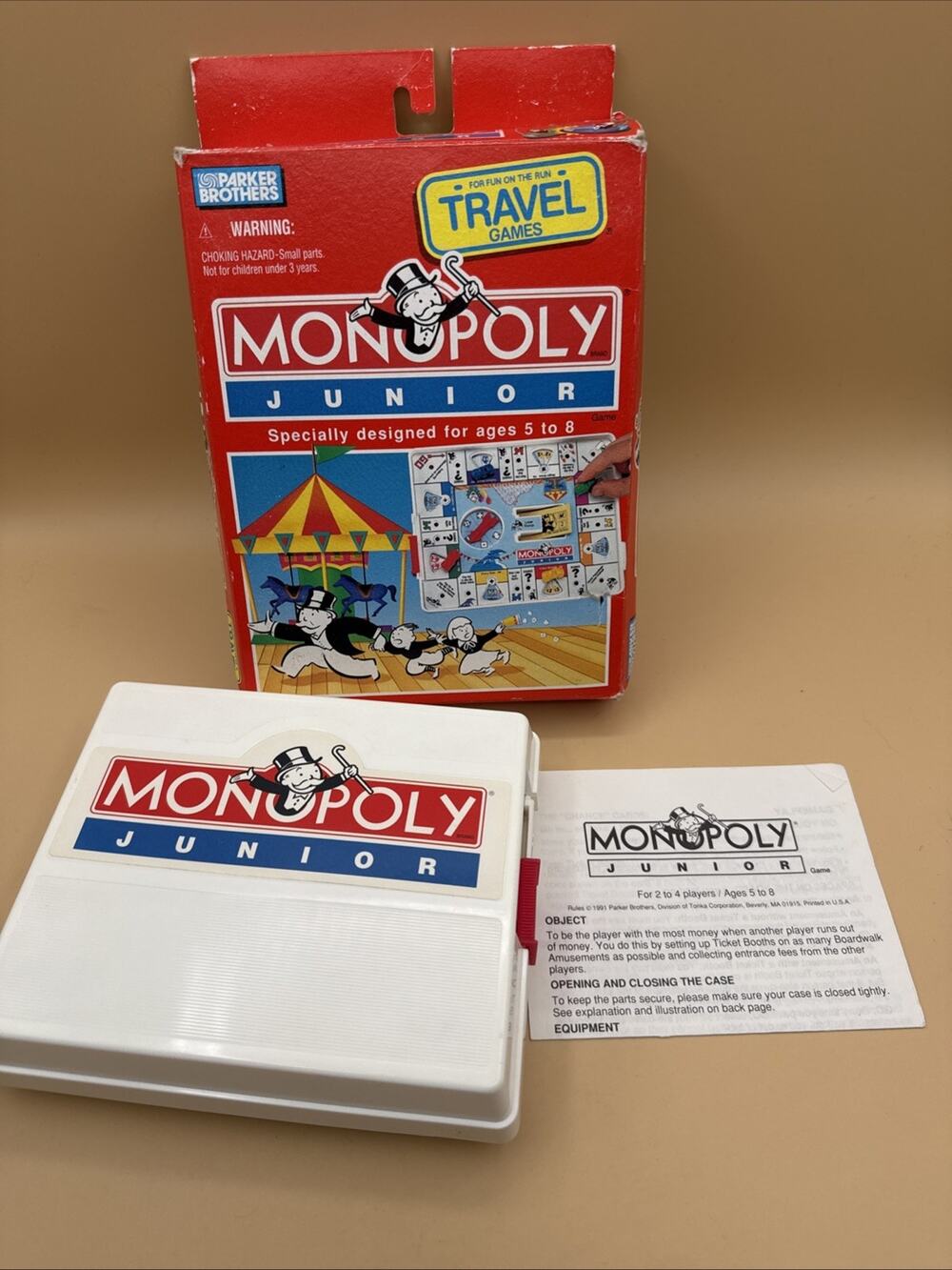 VINTAGE 1994 PARKER BROTHERS MONOPOLY JUNIOR TRAVEL EDITION